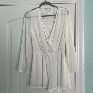 Altar’d state white romper with lace back